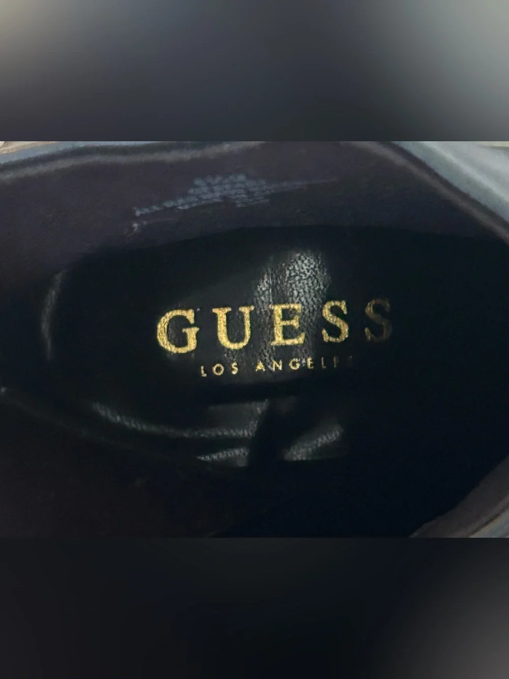GUESS Women’s Black Faux Leather Kitten Heel Booties Ankle Boots Sz 6.5 NEW